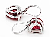 Lab Created Ruby Rhodium Over Silver Earrings 12.51ctw