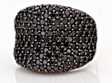 Black Spinel Rhodium Over Sterling Silver Cluster Band Ring 1.43ctw