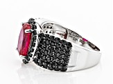 Red Lab Created Ruby Rhodium Over Silver Ring 4.95ctw