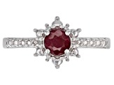 Red Ruby Rhodium Over Sterling Silver Ring, Earrings And Pendant With Chain Set 2.07ctw