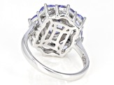 Blue tanzanite rhodium over sterling silver ring 1.77ctw