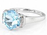 Sky blue topaz rhodium over silver ring 4.05ctw