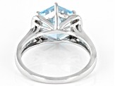 Sky blue topaz rhodium over silver ring 4.05ctw