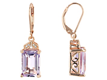 Picture of Lavender Amethyst 18k rose gold over silver earrings 7.34ctw