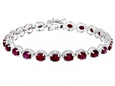 Red ruby rhodium over sterling silver bracelet 9.93ctw