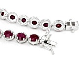 Red ruby rhodium over sterling silver bracelet 9.93ctw