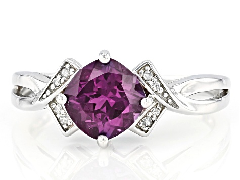 Teal lab created alexandrite rhodium over sterling silver ring 1.60ctw ...