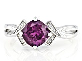 Teal lab created alexandrite rhodium over sterling silver ring 1.60ctw