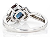 Teal lab created alexandrite rhodium over sterling silver ring 1.60ctw