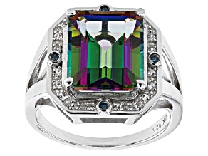 Mystic Fire® Topaz Rhodium Over Silver Ring 6.24ctw