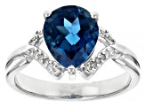 Blue Topaz Rhodium Over Sterling Silver Ring 2.52ctw