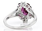 Raspberry Rhodolite Rhodium Over Sterling Silver Ring 1.66ctw