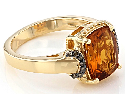 Orange Citrine 18k Yellow Gold Over Sterling Silver Ring 2.41ctw