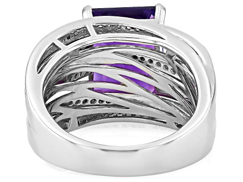 Bague Améthyste Argentée Taille 8 & 12 - Modèle R1705 - Neuve Avec étiquettes
