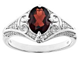 Vermelho Garnet™ Rhodium Over Sterling Silver Ring 1.18ctw