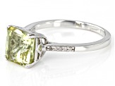 Yellow Apatite Rhodium Over Sterling Silver Ring 2.50ctw