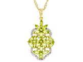 Green Peridot 18K Gold Over Sterling Silver Pendant With Chain 2.83ctw