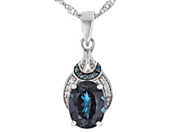 Picture of Lab Created Alexandrite Rhodium Over Sterling Silver Pendant With Chain 1.79ctw