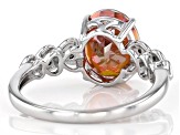 Multi Color Quartz Rhodium Over Sterling Silver Ring 1.95ctw