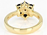 Blue Sapphire 18k Yellow Gold Over Sterling Silver Ring 1.01ctw
