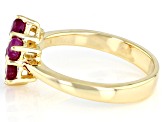 Red Ruby 18k Yellow Gold Over Sterling Silver Ring 1.06ctw