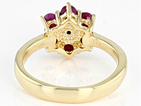 Red Ruby 18k Yellow Gold Over Sterling Silver Ring 1.06ctw