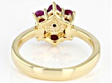 Red Ruby 18k Yellow Gold Over Sterling Silver Ring 1.06ctw