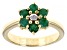 Green Emerald 18k Yellow Gold Over Sterling Silver Ring 0.66ctw