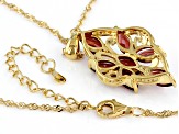 Vermelho Garnet™ 18k Yellow Gold Over Silver Pendant With Chain 3.58ctw