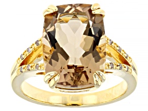 Champagne Quartz 18k Yellow Gold Over Sterling Silver Ring 5.58ctw
