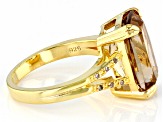 Champagne Quartz 18k Yellow Gold Over Sterling Silver Ring 5.58ctw