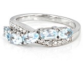 Sky Blue Topaz Rhodium Over Sterling Silver Ring 1.22ctw