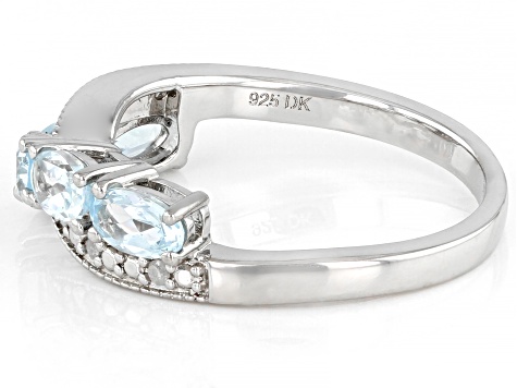 Sky Blue Topaz Rhodium Over Sterling Silver Ring 1.22ctw
