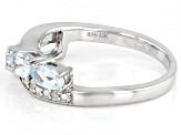 Sky Blue Topaz Rhodium Over Sterling Silver Ring 1.22ctw