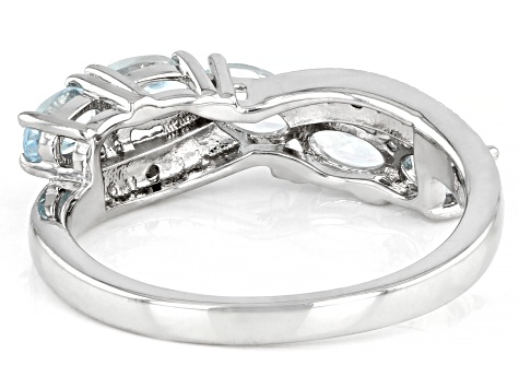 Sky Blue Topaz Rhodium Over Sterling Silver Ring 1.22ctw