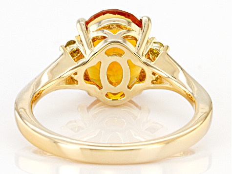 Orange Madeira Citrine 18K Yellow Gold Over Sterling Silver Ring 2.23ctw