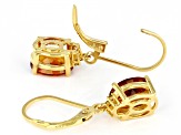 Orange Madeira Citrine 18k Yellow Gold Over Sterling Silver Dangle Earrings 2.93ctw