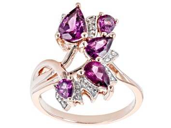 Picture of Raspberry Rhodolite 18k Rose Gold Over Sterling Silver Ring 1.85ctw