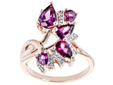 Raspberry Rhodolite 18k Rose Gold Over Sterling Silver Ring 1.85ctw