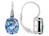 Multicolor Opal Triplet Rhodium Over Sterling Silver Earrings. 0.01ctw