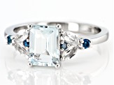 Aquamarine Rhodium Over Sterling Silver Ring 1.60ctw