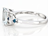 Aquamarine Rhodium Over Sterling Silver Ring 1.60ctw