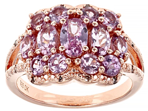 Color Shift Garnet 18K Rose Gold Over Sterling Silver Ring 2.17ctw