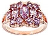 Color Shift Garnet 18K Rose Gold Over Sterling Silver Ring 2.17ctw