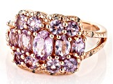 Color Shift Garnet 18K Rose Gold Over Sterling Silver Ring 2.17ctw