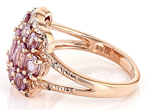 Color Shift Garnet 18K Rose Gold Over Sterling Silver Ring 2.17ctw