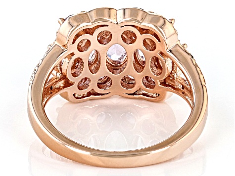 Color Shift Garnet 18K Rose Gold Over Sterling Silver Ring 2.17ctw