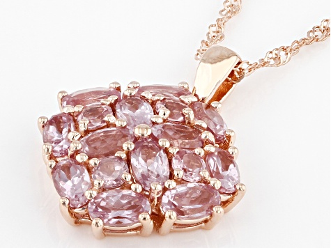 Color Shift Garnet 18K Rose Gold Over Sterling Silver Pendant With 18" Chain 3.08ctw