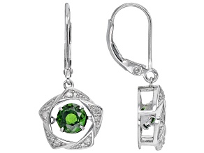 Green Chrome Diopside Rhodium Over Sterling Silver Earrings 1.66ctw