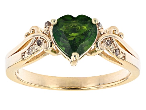 Green Chrome Diopside 18K Yellow Gold Over Sterling Silver Ring 1.24ctw